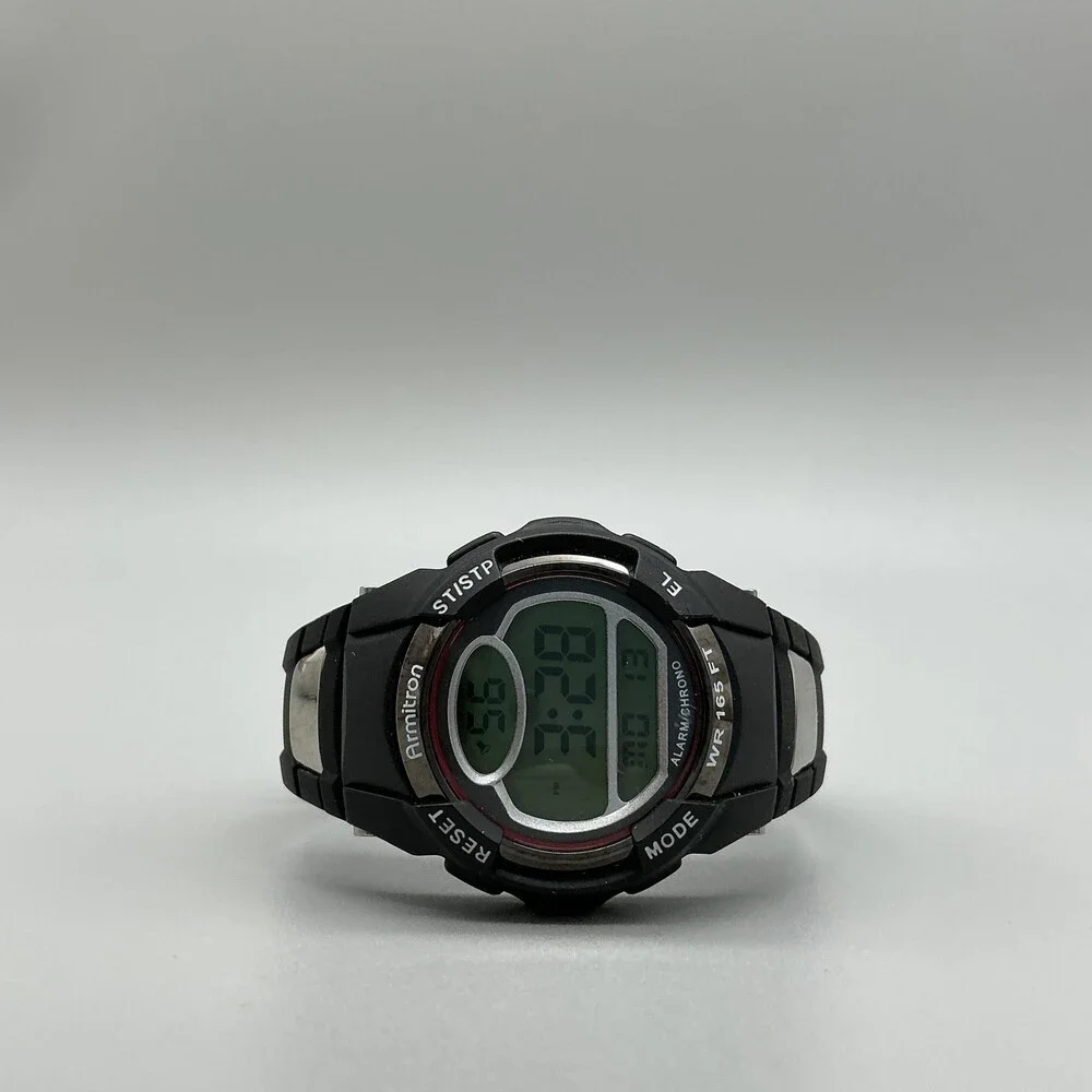 Armitron All Sport 4516975 Boys Watch 35mm Green Digital Black Rubber Alarm